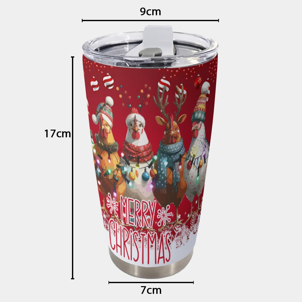X-Chickens-INT - Stainless Steel Mug - Personalized 20oz Insulated Travel Cup With Spill Proof Lid