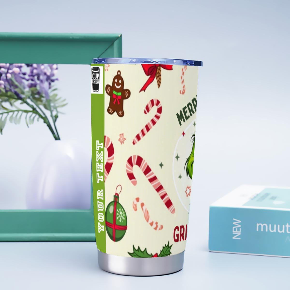 X-MerryGrinchmas-INT - Stainless Steel Mug - Personalized 20oz Insulated Travel Cup With Spill Proof Lid