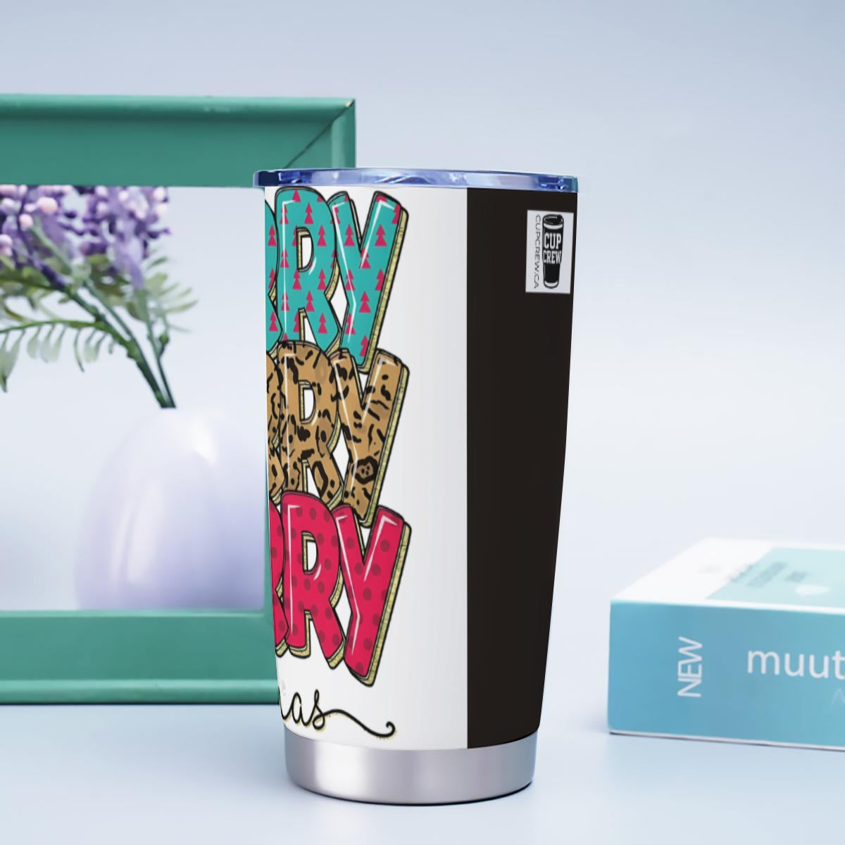 X-MerryMerry-INT - Stainless Steel Mug - Personalized 20oz Insulated Travel Cup With Spill Proof Lid