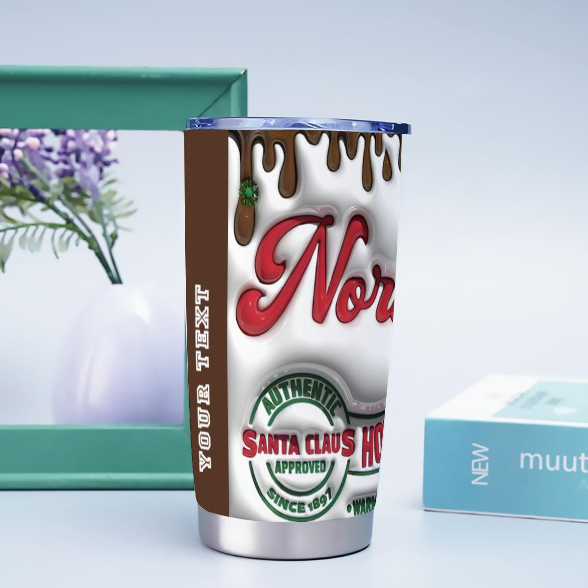 X-Northpole-INT - Stainless Steel Mug - Personalized 20oz Insulated Travel Cup With Spill Proof Lid