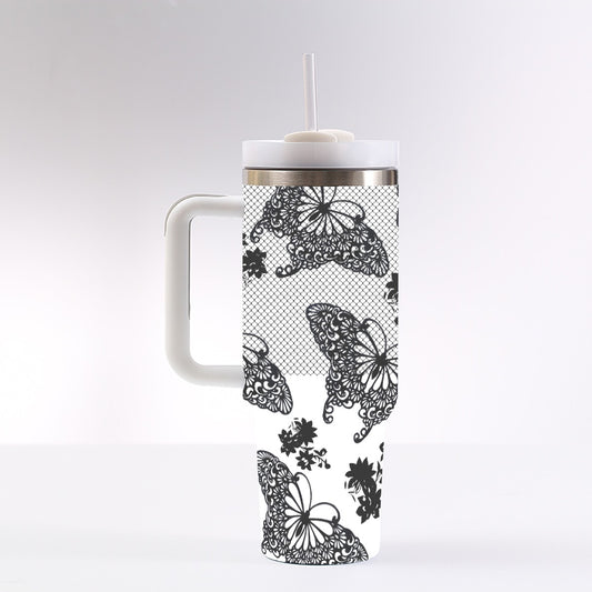 40 Oz Stainless Steel Tumbler - Leak Proof Travel Water Bottle With Handle