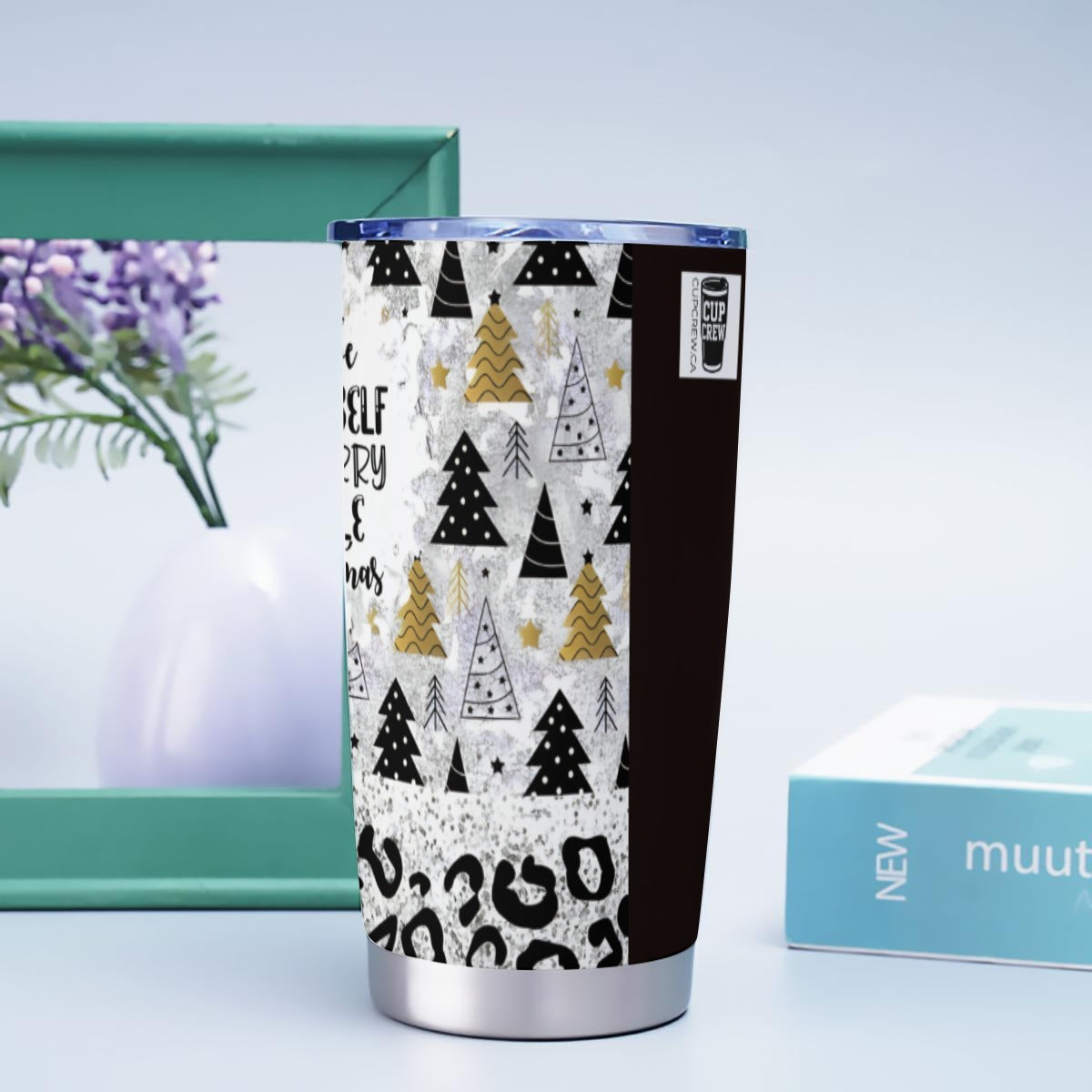 X-BlackGold-INT - Stainless Steel Mug - Personalized 20oz Insulated Travel Cup With Spill Proof Lid