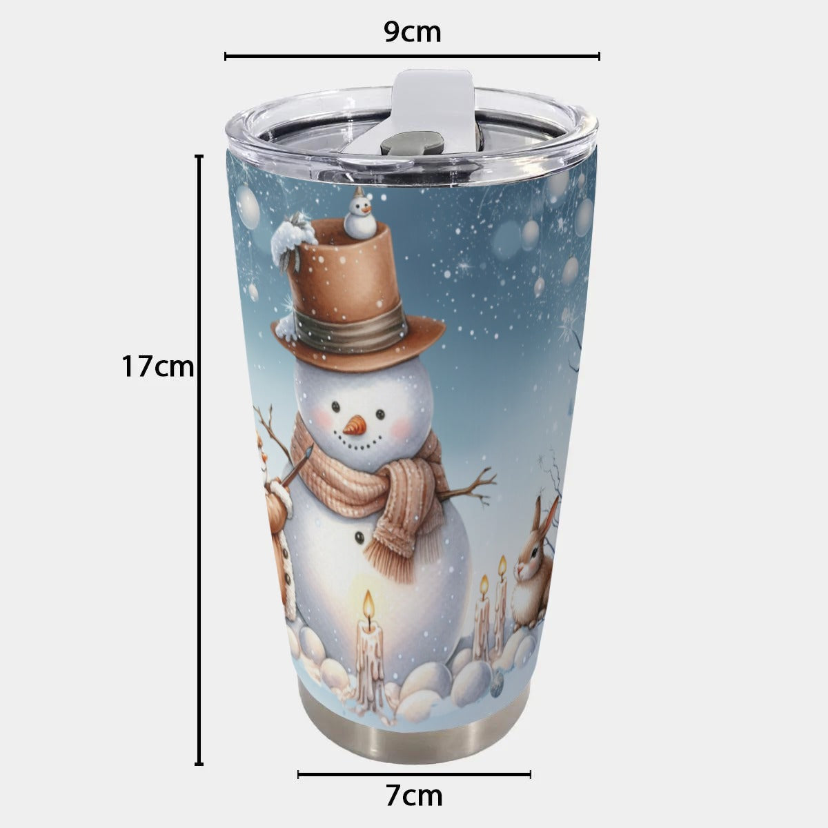 X-Snowman-INT - Stainless Steel Mug - Personalized 20oz Insulated Travel Cup With Spill Proof Lid