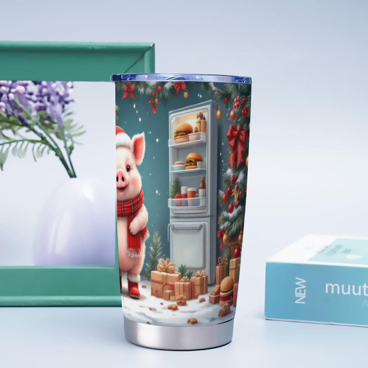 X-Piggy-INT - Stainless Steel Mug - Personalized 20oz Insulated Travel Cup With Spill Proof Lid