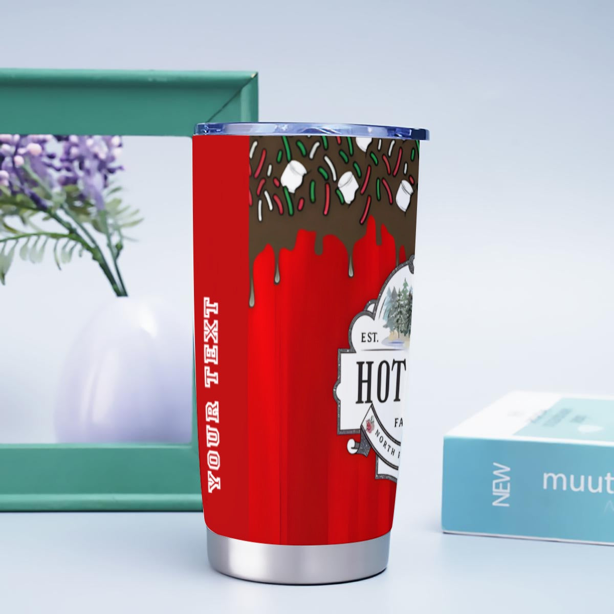 X-Cocoa-INT - Stainless Steel Mug - Personalized 20oz Insulated Travel Cup With Spill Proof Lid