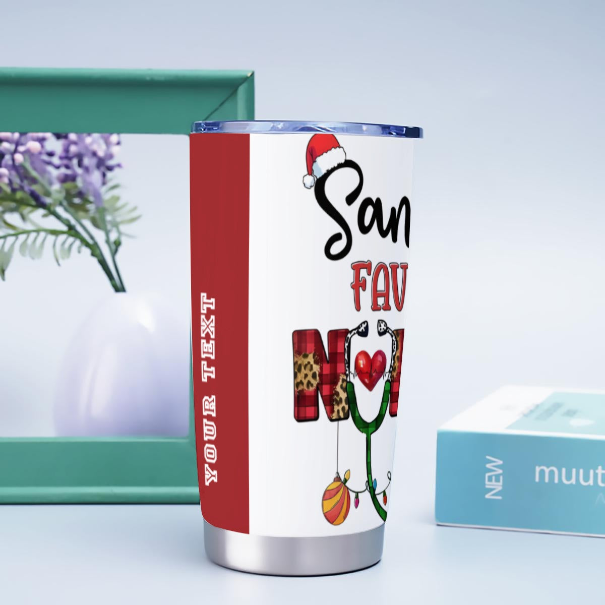 X-FaveNurse-INT - Stainless Steel Mug - Personalized 20oz Insulated Travel Cup With Spill Proof Lid