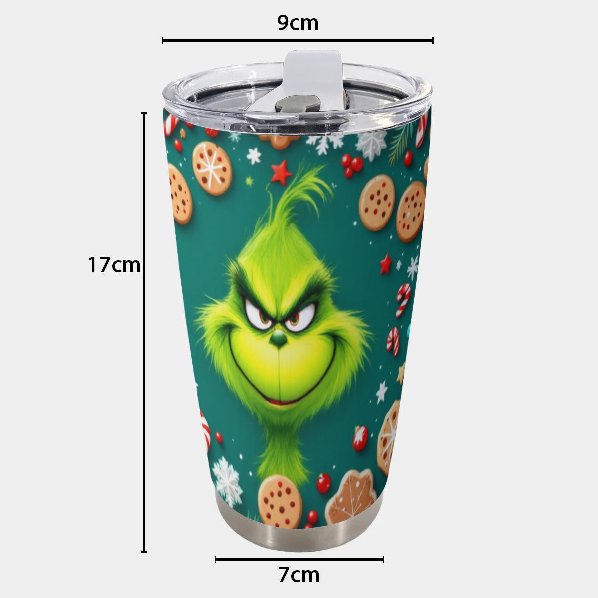 X-Grinch-INT - Stainless Steel Mug - Personalized 20oz Insulated Travel Cup With Spill Proof Lid