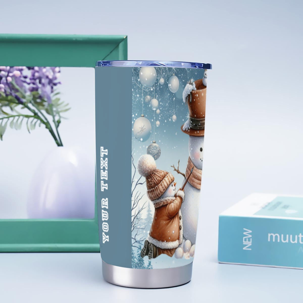 X-Snowman-INT - Stainless Steel Mug - Personalized 20oz Insulated Travel Cup With Spill Proof Lid