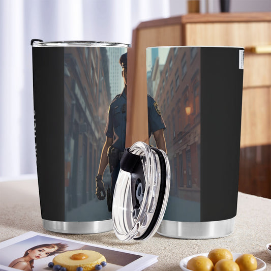 USA-POL-BlackMale Personalized 20oz Stainless Steel Tumbler