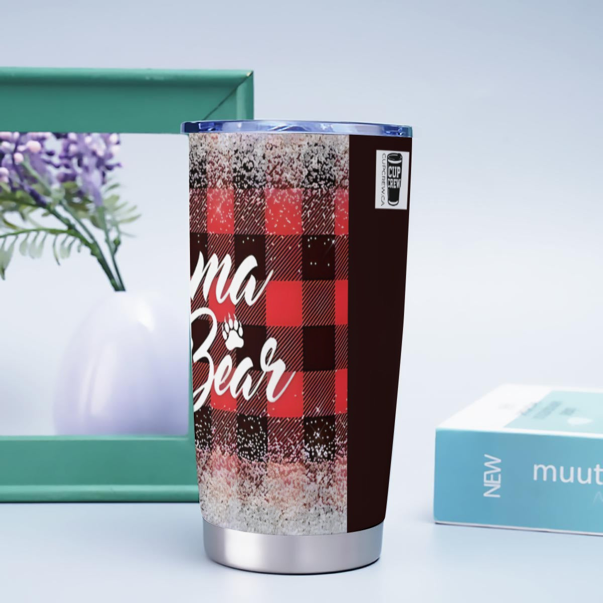 X-MamaBear-INT - Stainless Steel Mug - Personalized 20oz Insulated Travel Cup With Spill Proof Lid