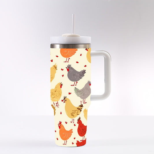 40 Oz Stainless Steel Tumbler - Insulated Water Bottle With Leak Proof Lid & Silicone Straw