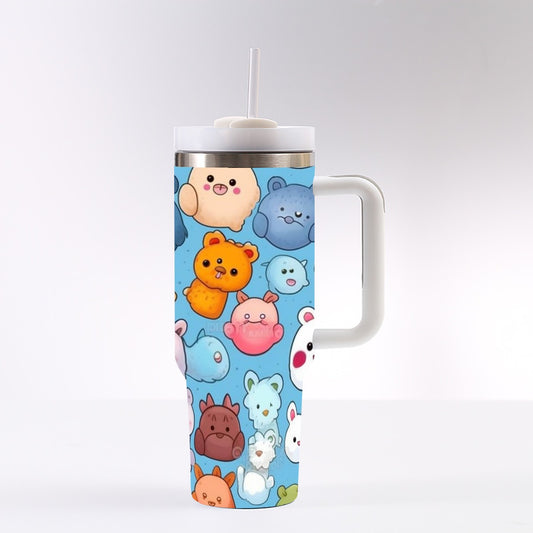 40 Oz Stainless Steel Tumbler - Insulated Water Bottle With Leak Proof Lid & Silicone Straw Lid