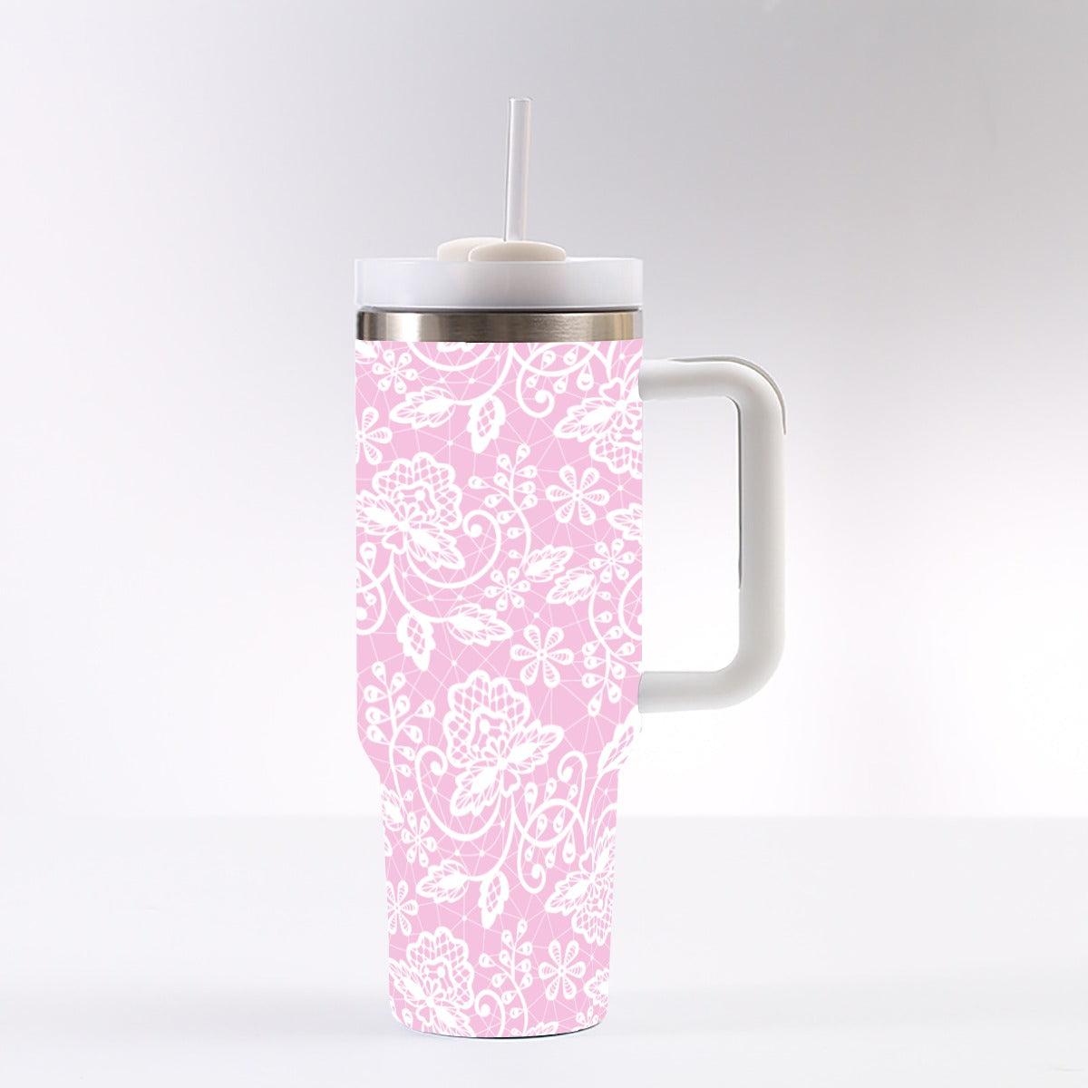 40 Oz Stainless Steel Tumbler - Leak Proof Tumbler With Straw & Handle | Large Capacity Cup