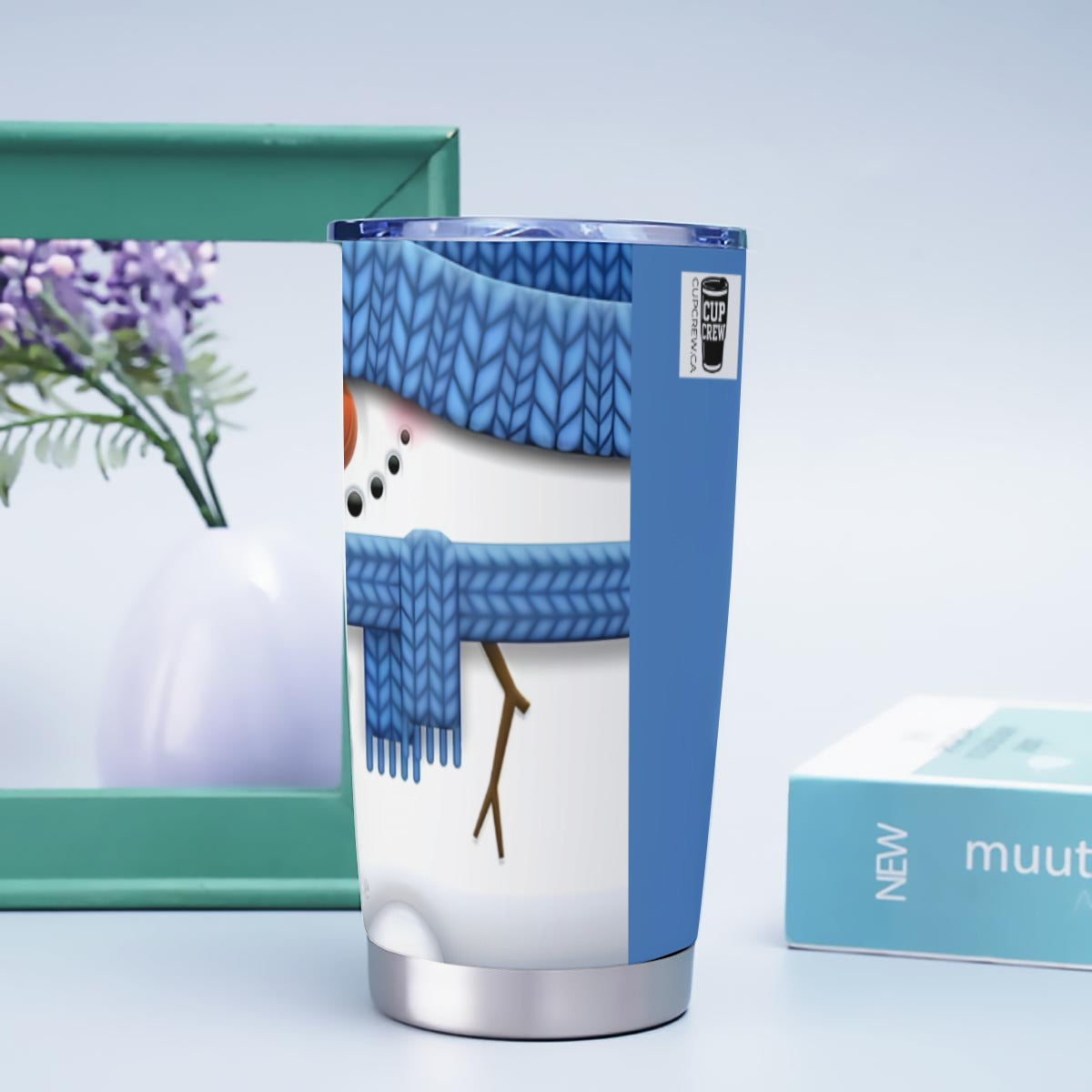 X-KnitSnowman-INT - Stainless Steel Mug - Personalized 20oz Insulated Travel Cup With Spill Proof Lid