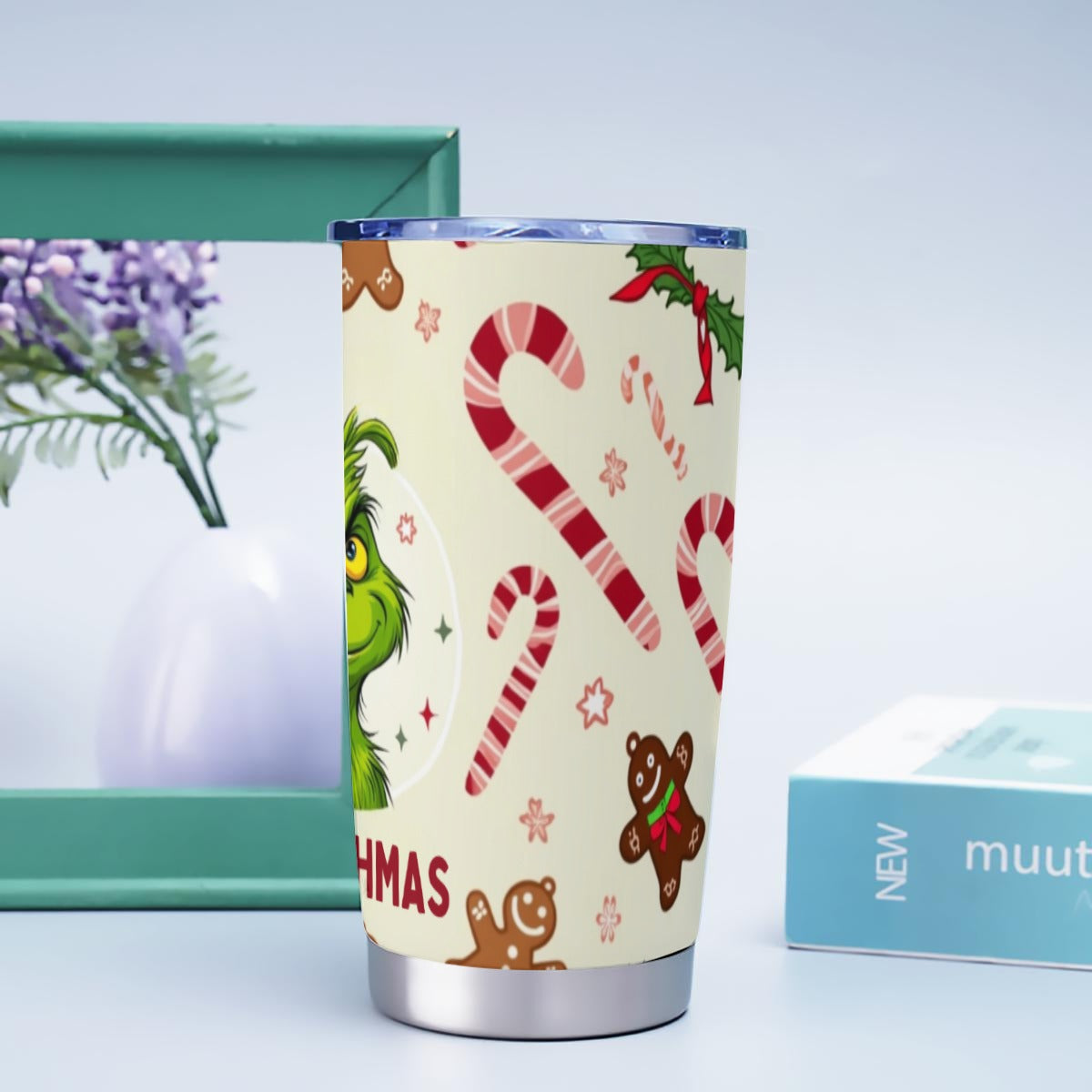 X-MerryGrinchmas-INT - Stainless Steel Mug - Personalized 20oz Insulated Travel Cup With Spill Proof Lid