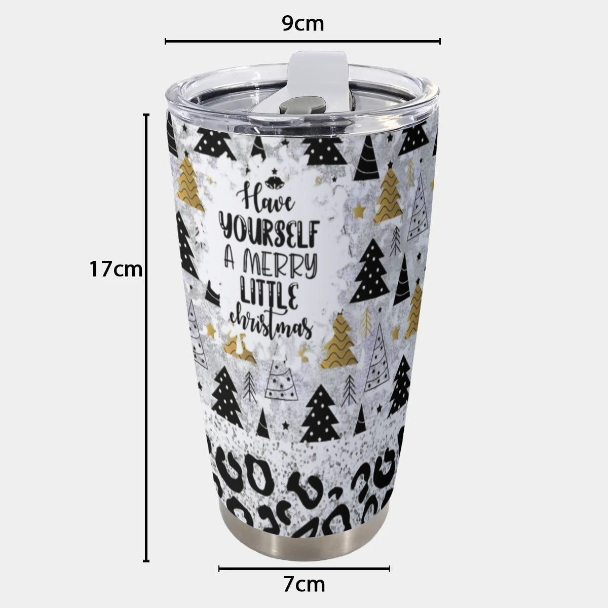 X-BlackGold-INT - Stainless Steel Mug - Personalized 20oz Insulated Travel Cup With Spill Proof Lid