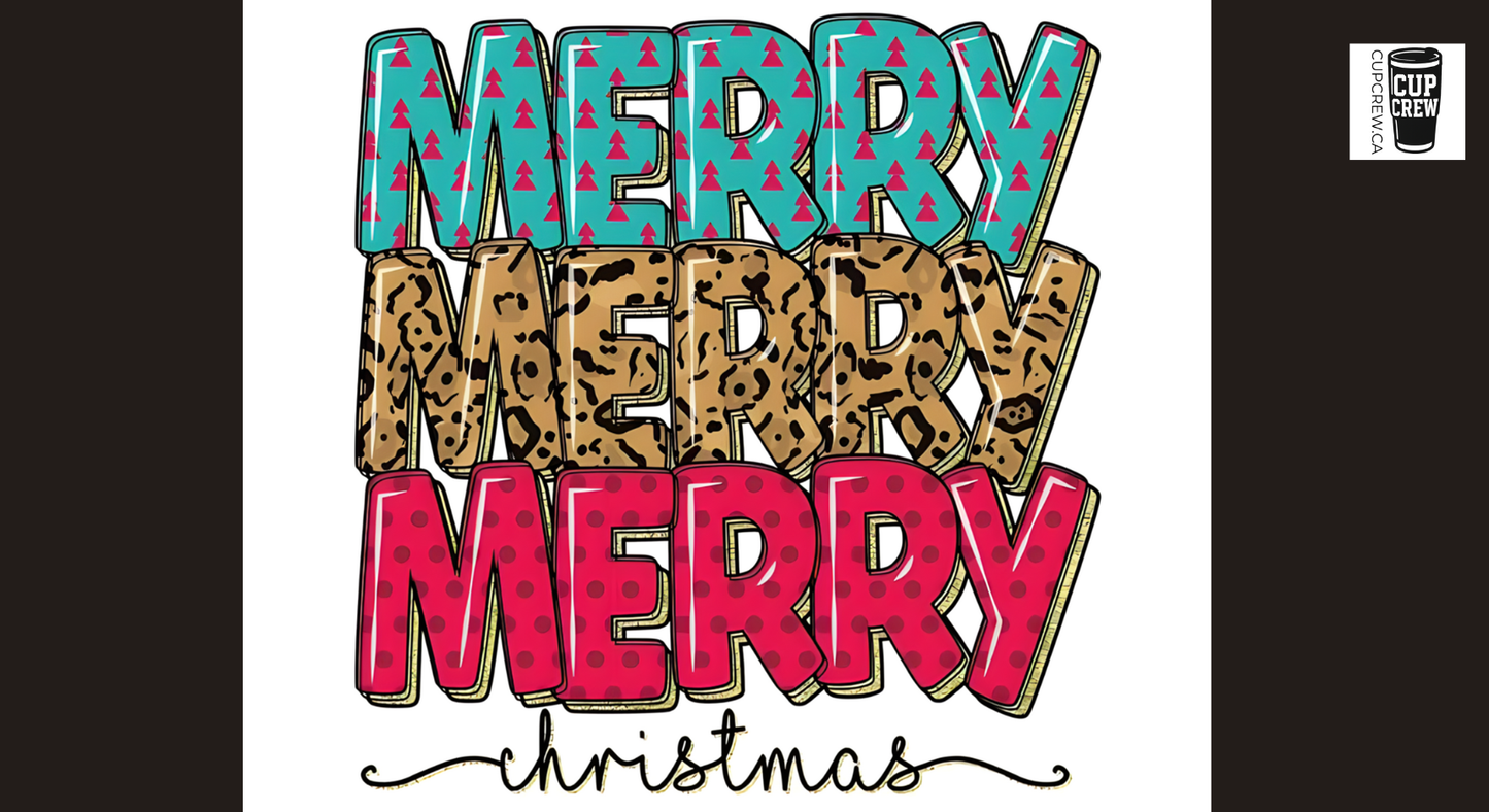 The image is a colorful and stylized text that reads "MERRY MERRY MERRY CHRISTMAS".