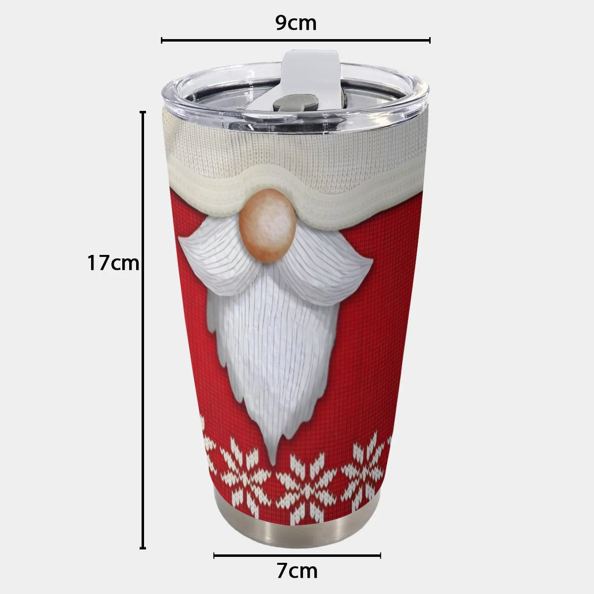 X-KnitSanta-INT - Stainless Steel Mug - Personalized 20oz Insulated Travel Cup With Spill Proof Lid