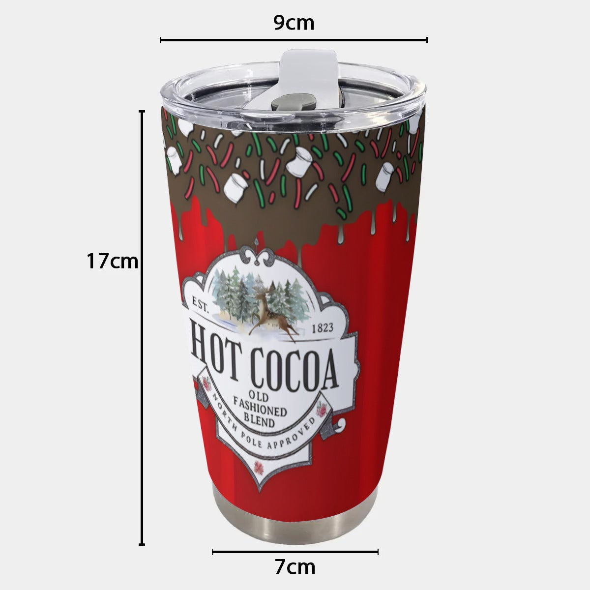 X-Cocoa-INT - Stainless Steel Mug - Personalized 20oz Insulated Travel Cup With Spill Proof Lid