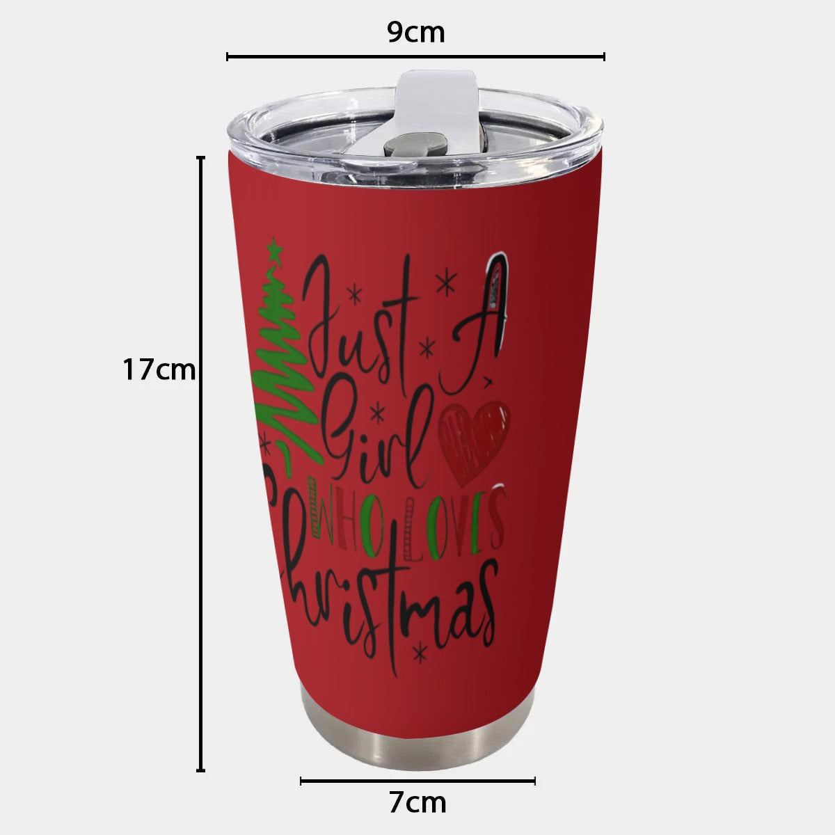 X-JustaGirl-INT - Stainless Steel Mug - Personalized 20oz Insulated Travel Cup With Spill Proof Lid