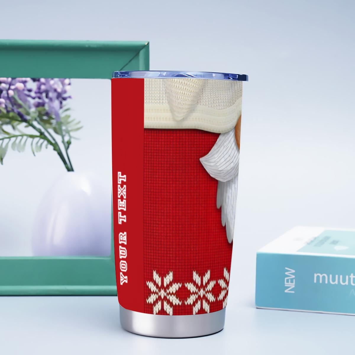 X-KnitSanta-INT - Stainless Steel Mug - Personalized 20oz Insulated Travel Cup With Spill Proof Lid