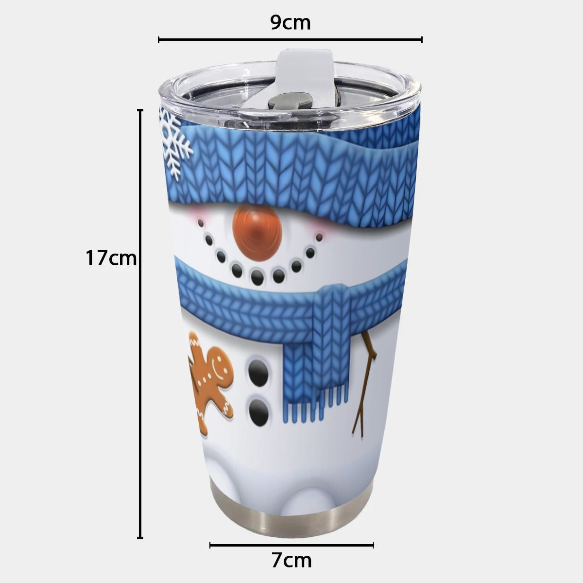 X-KnitSnowman-INT - Stainless Steel Mug - Personalized 20oz Insulated Travel Cup With Spill Proof Lid