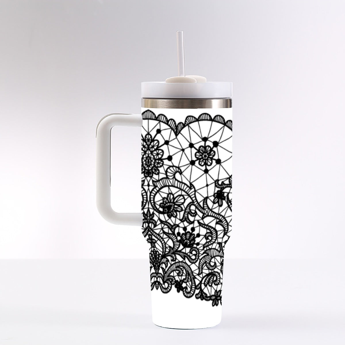 40 oz Stainless Steel Tumbler - Leak Proof Lid | Insulated Water Bottle with Handle