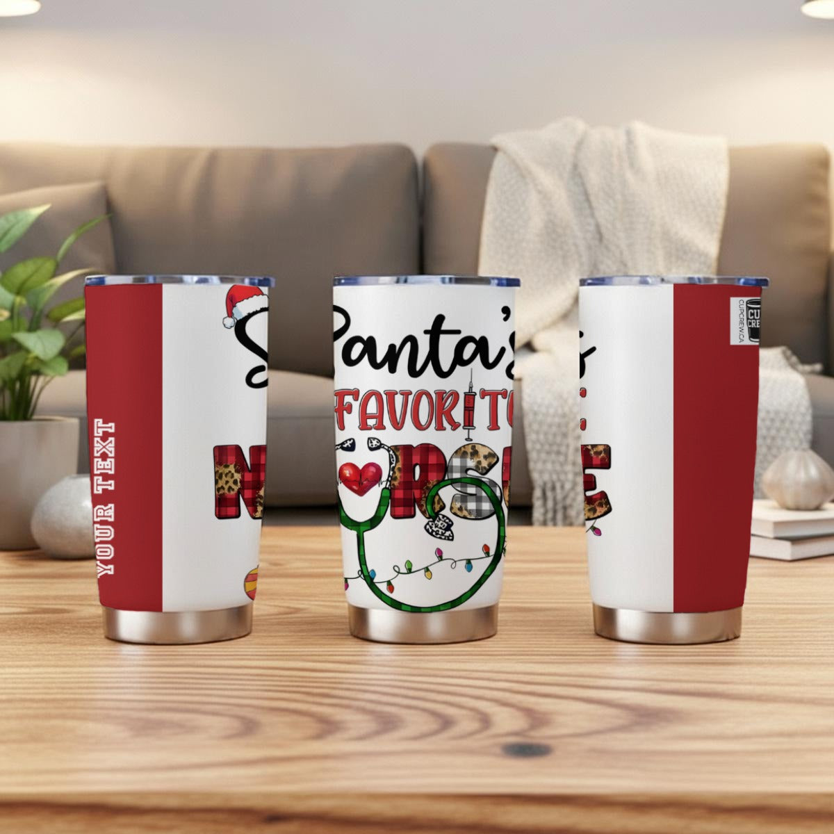 X-FaveNurse-INT - Stainless Steel Mug - Personalized 20oz Insulated Travel Cup With Spill Proof Lid