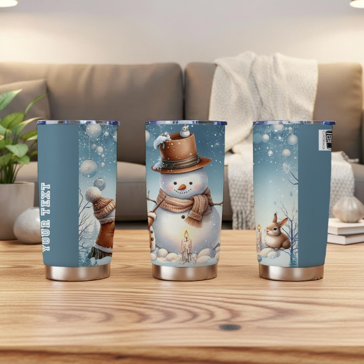 X-Snowman-INT - Stainless Steel Mug - Personalized 20oz Insulated Travel Cup With Spill Proof Lid
