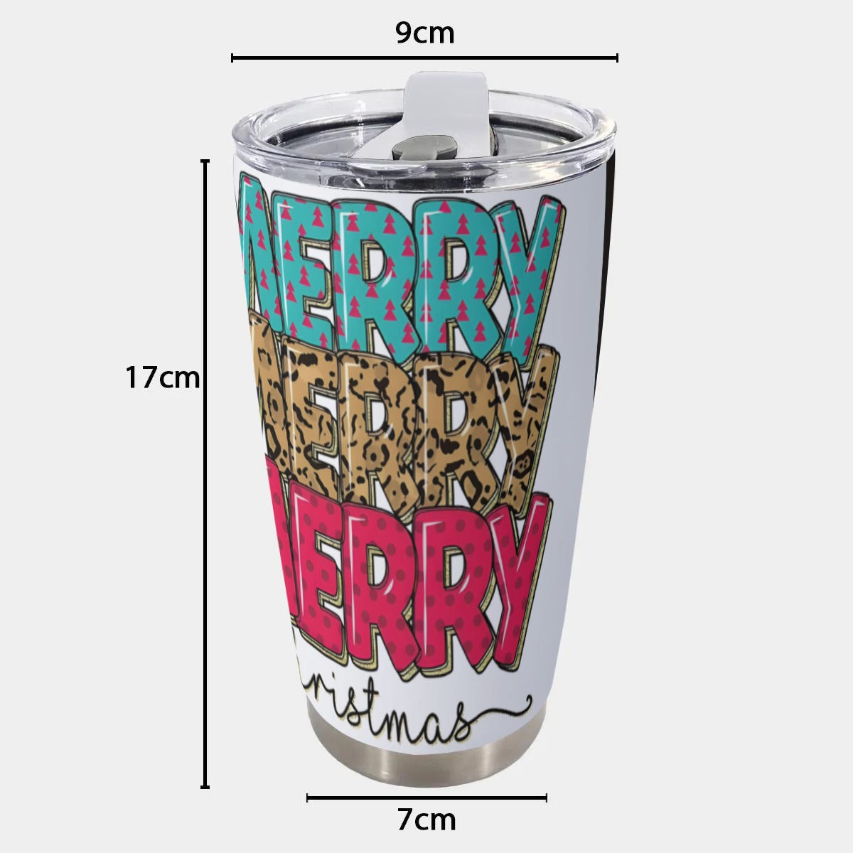 X-MerryMerry-INT - Stainless Steel Mug - Personalized 20oz Insulated Travel Cup With Spill Proof Lid